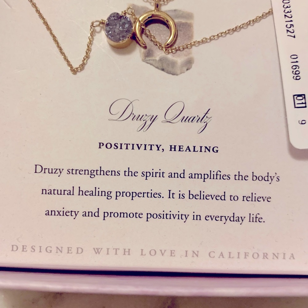 NWT Luna Norte Crescent Moon/Druzy Quartz Necklace Set 🌙💎 - Picture 6 of 12
